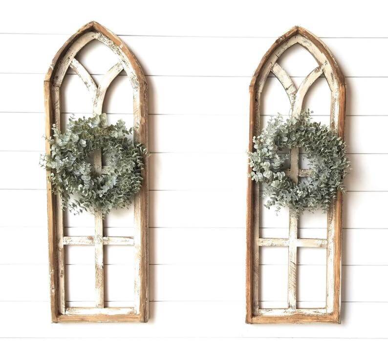 Shabby Chic Rustic Church Cathedral Window Panes