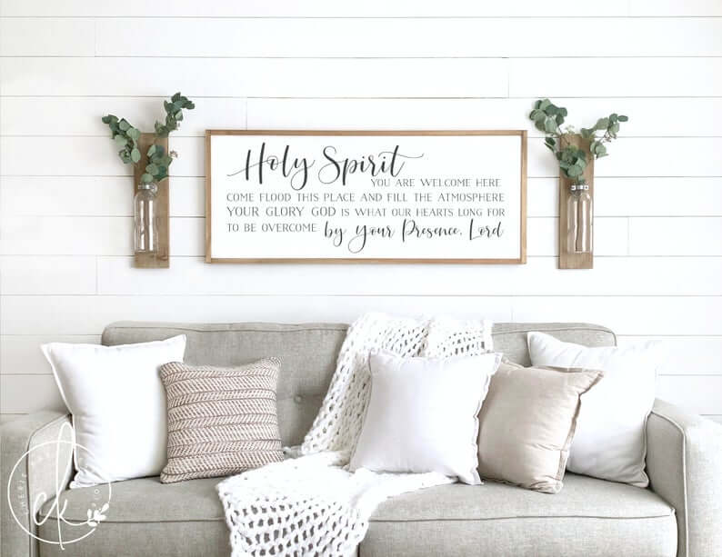 Modern Farmhouse Spiritual Christian Song Lyric Sign