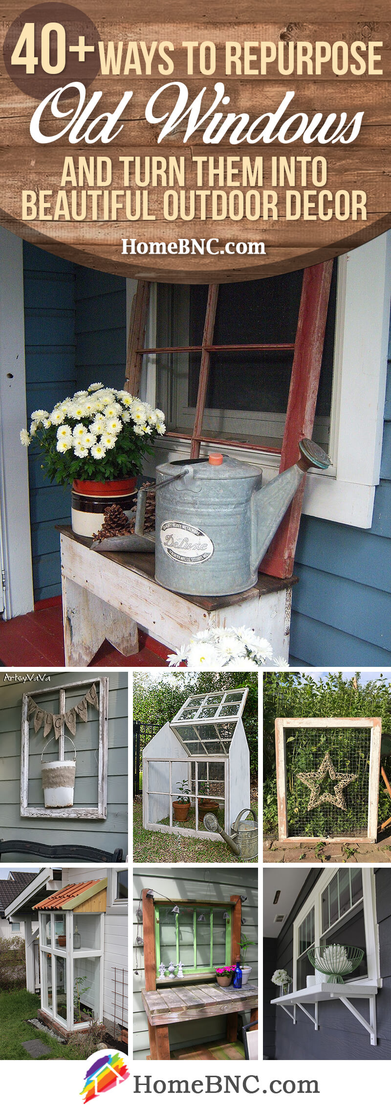 Old Window Outdoor Decor Ideas