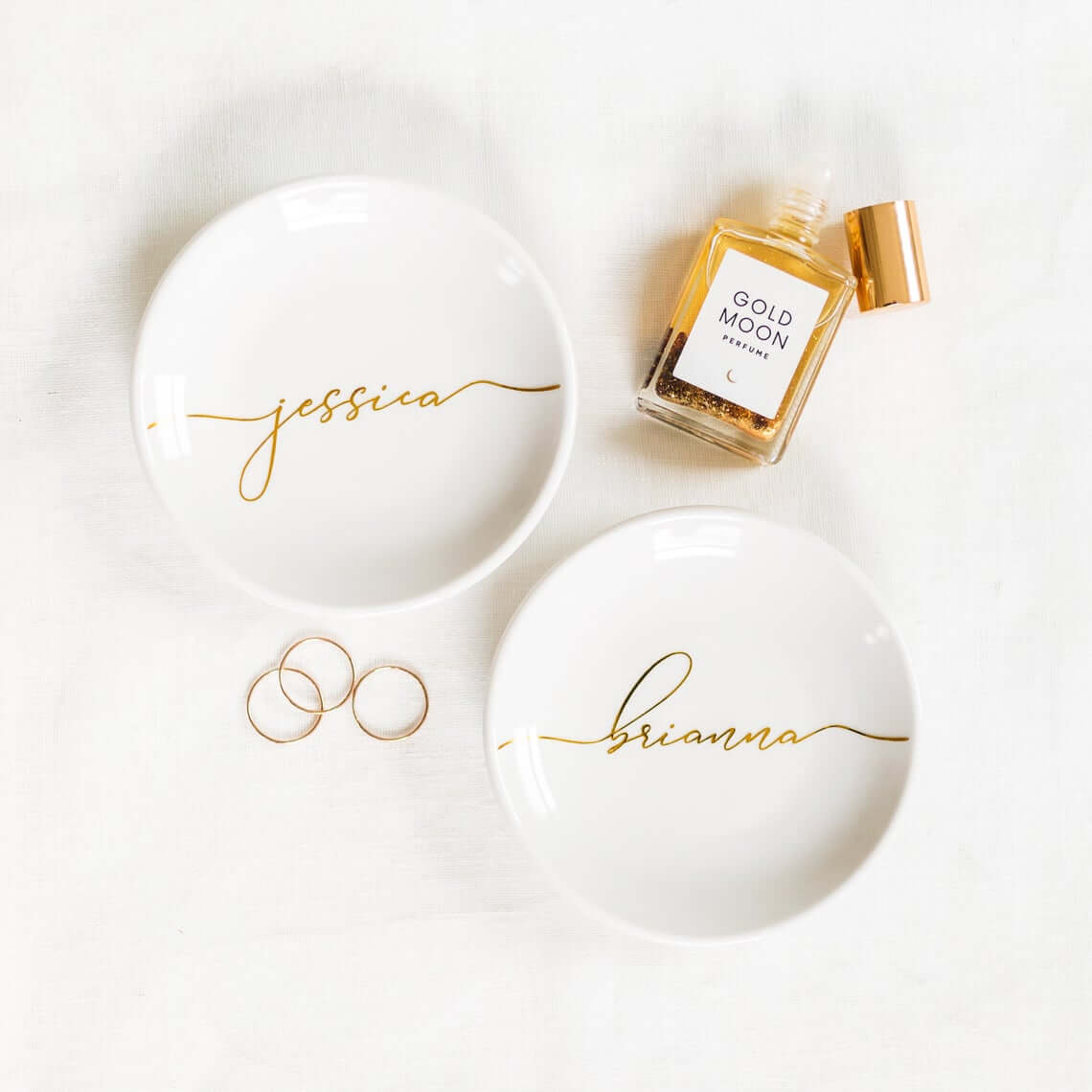 Elegant Ring Holder Wedding Gift Bedroom Decor Gold Ring Holder Birthday Gifts Jewelry Display Handmade Ceramic Ring Holder