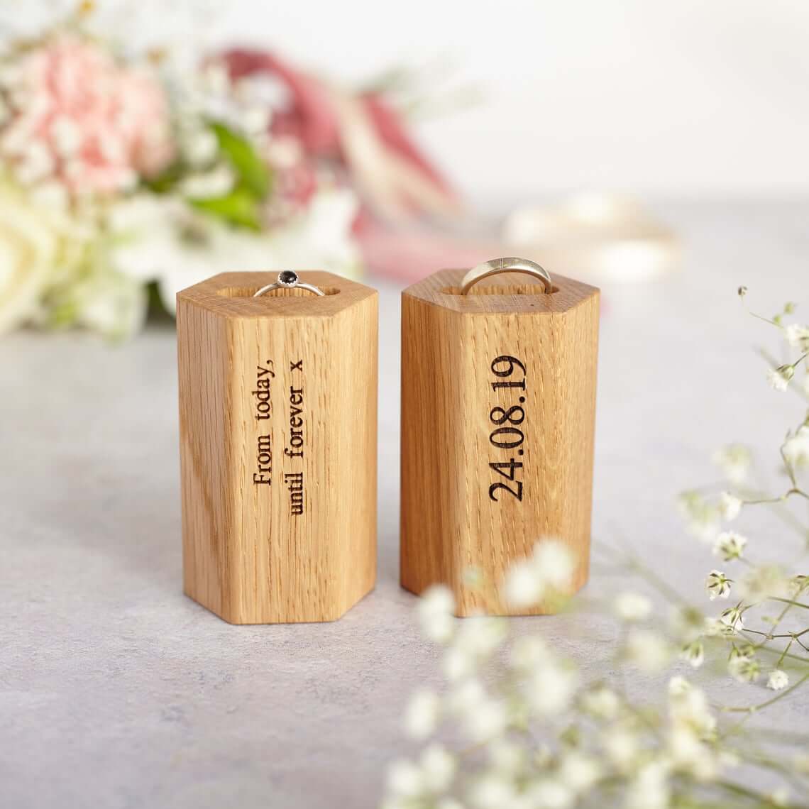 Vertical Wooden Ring Stand and Display