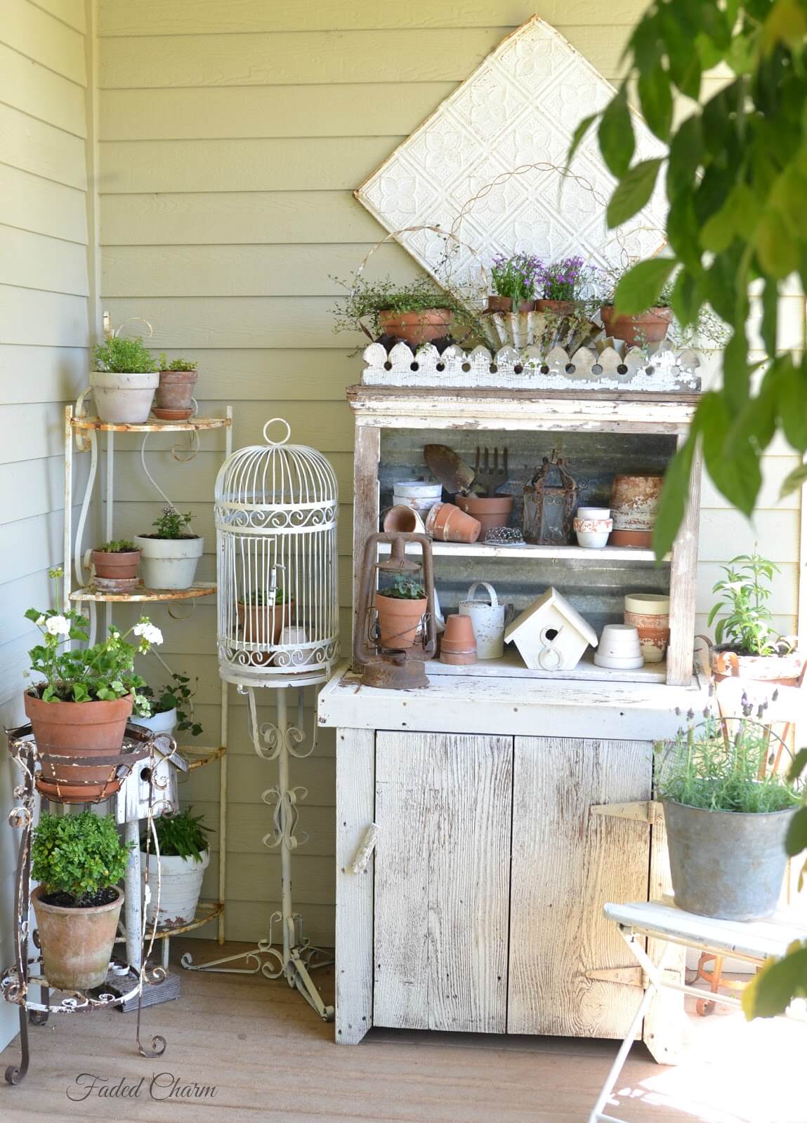 Shabby Chic Gardener's Dream Summer Porch Workspace