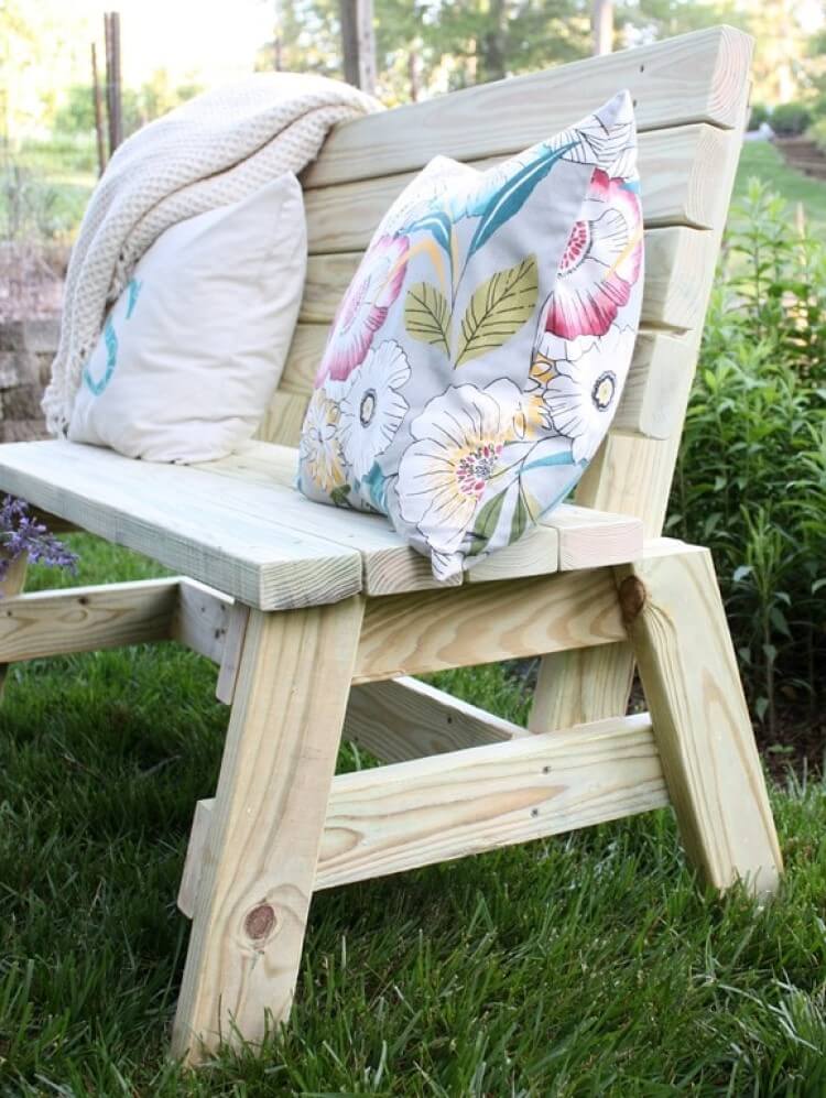 Painted and Stripped Picket Fence Bench