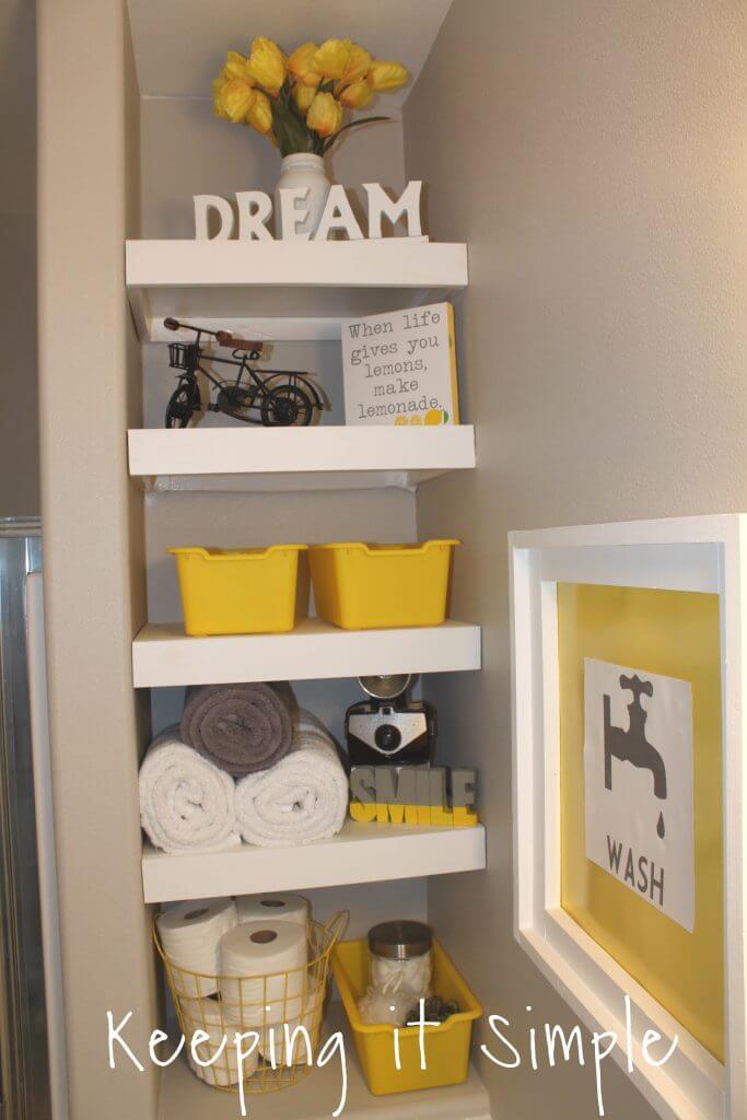 Classic White Cubby Shelves in a Nook