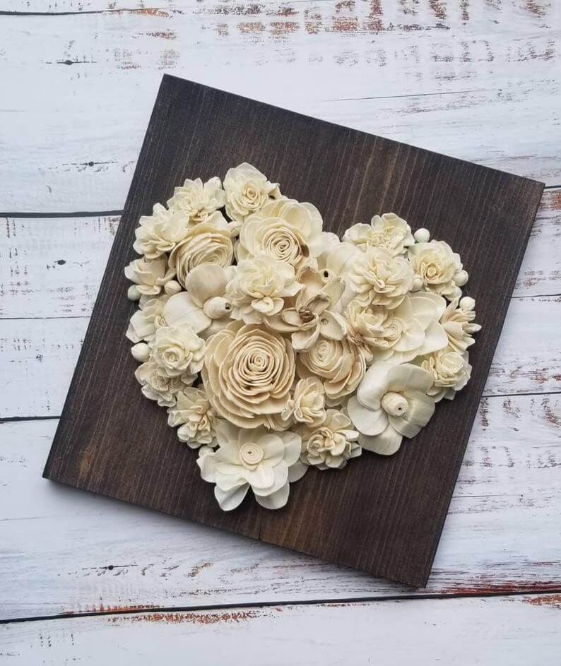 Sola Wood Flower 3D Heart Sign