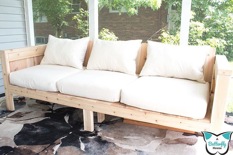 Bleached Wooden Outside Couch