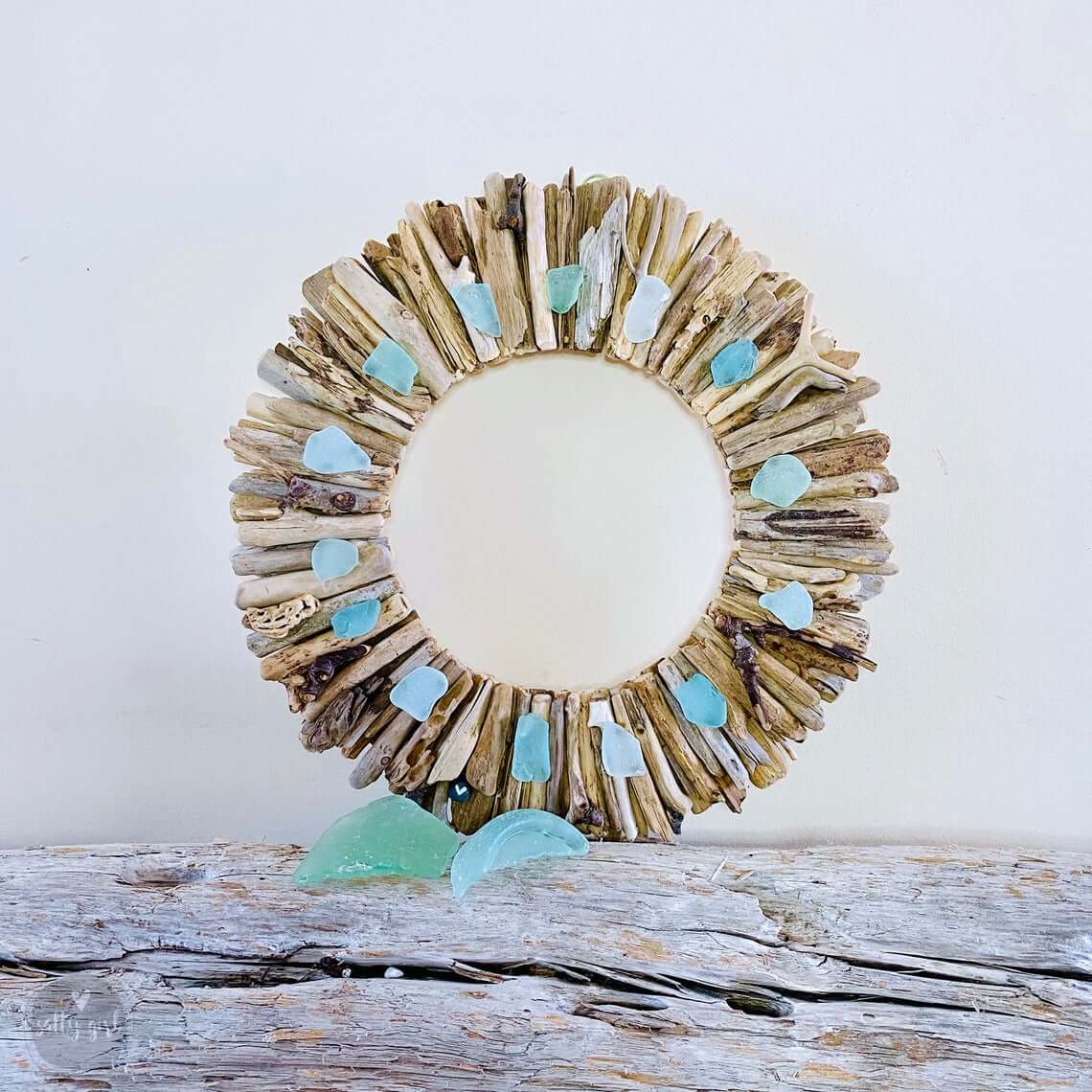 Sea Glass Sunburst DIY Driftwood Wreath