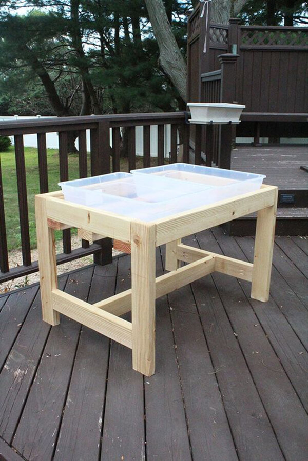 Self-Made Outdoor Service Table