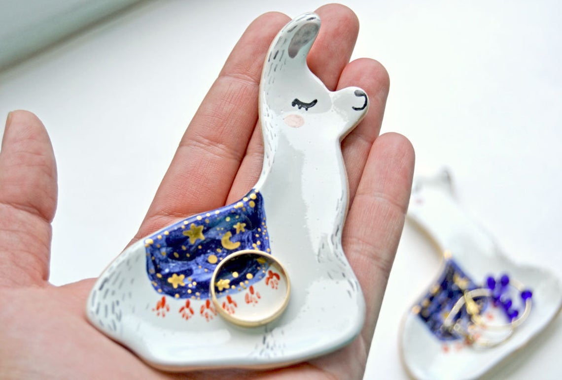 Handmade Alpaca Ceramic Ring Dish<