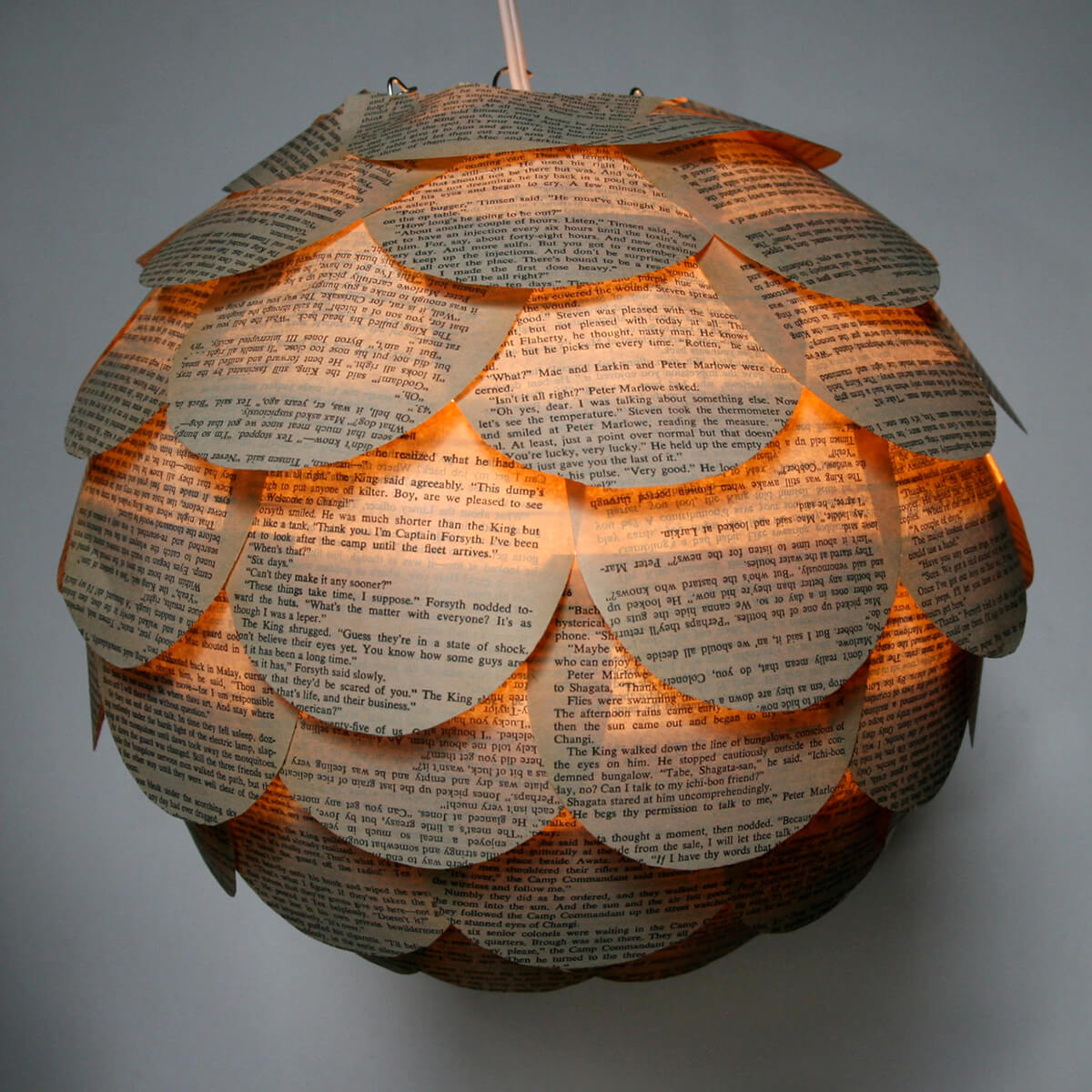 Stunning Book Pages Pendant Lighting