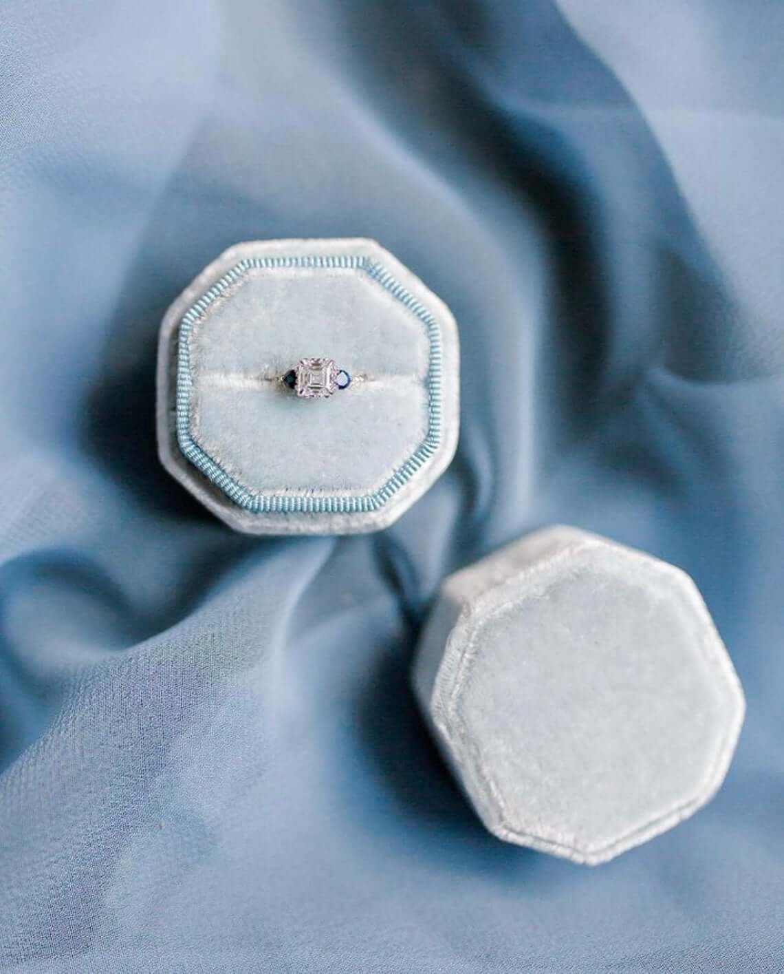 Velvet-Lined Bridal Ring Box