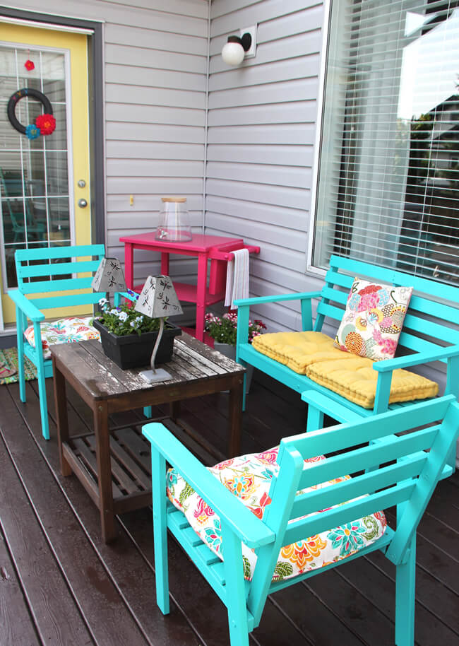 Pop of Color Painted Patio Furniture Set