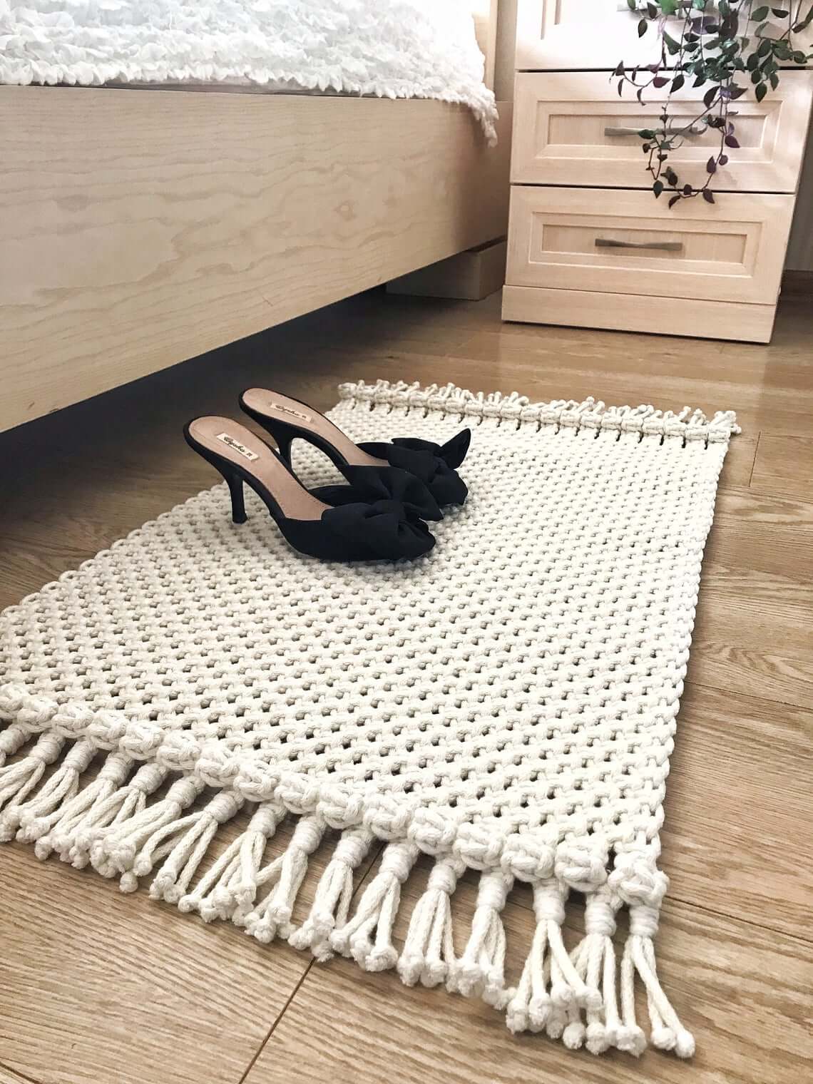 Macramé Rectangular Boho-Inspired Rug