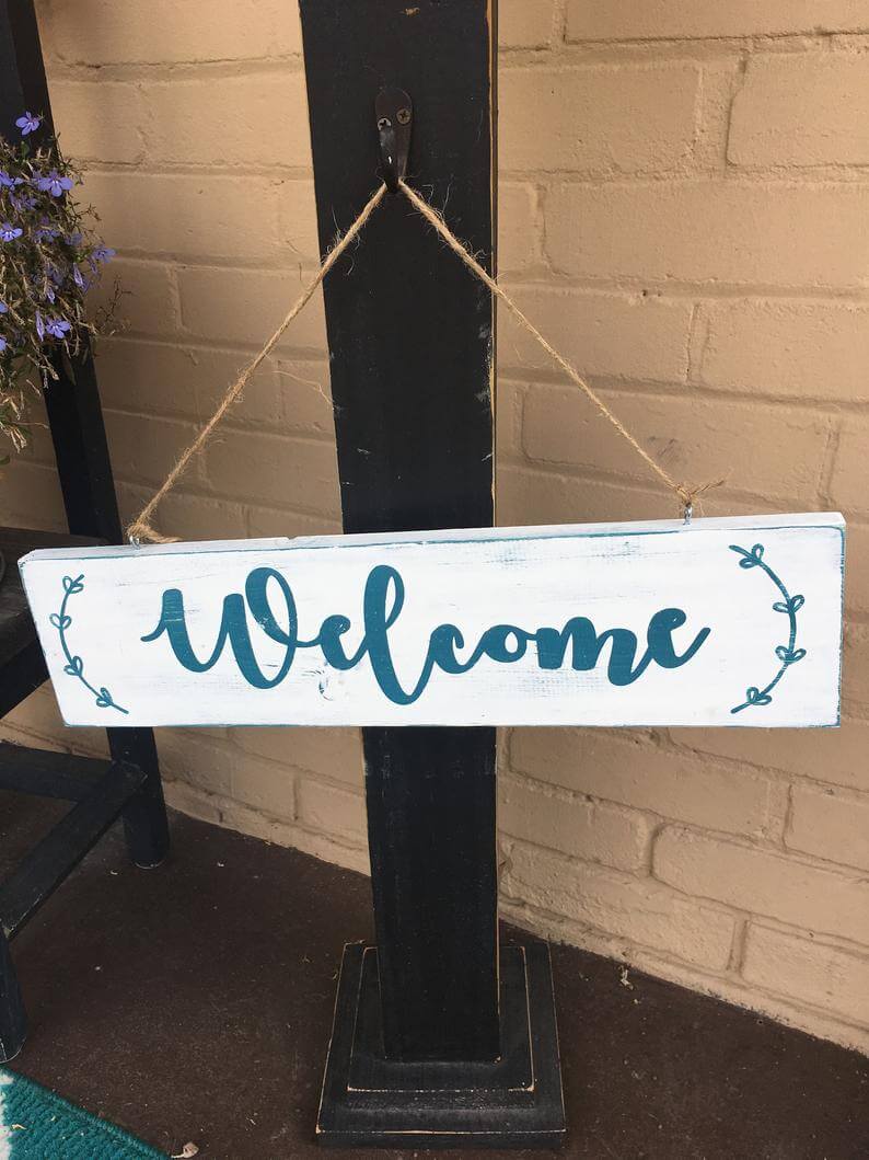 Hand Painted Rustic Wood Sign