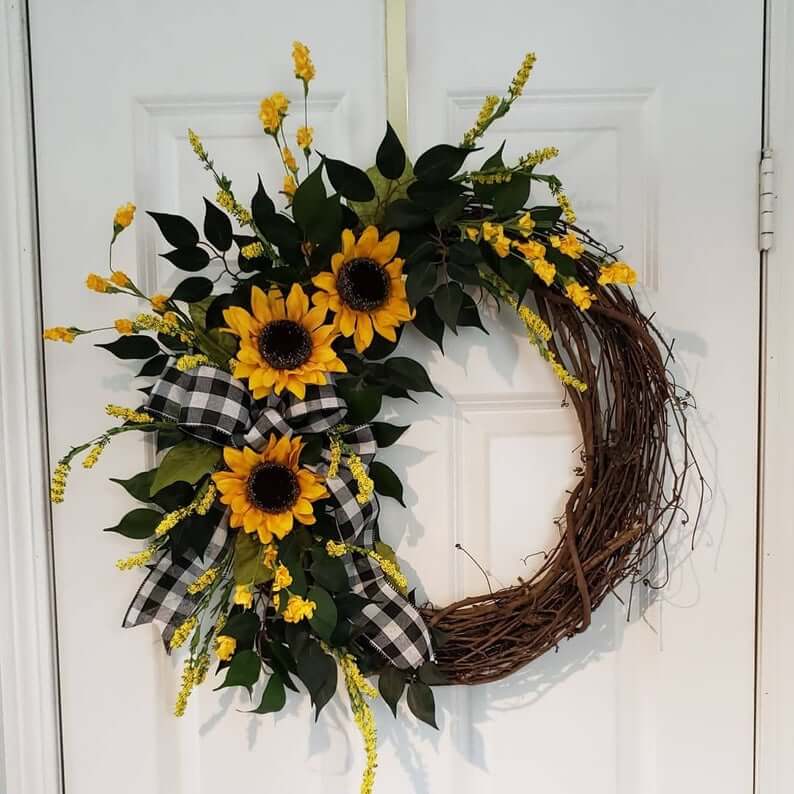 Rural Sunflower Front Door Wreath