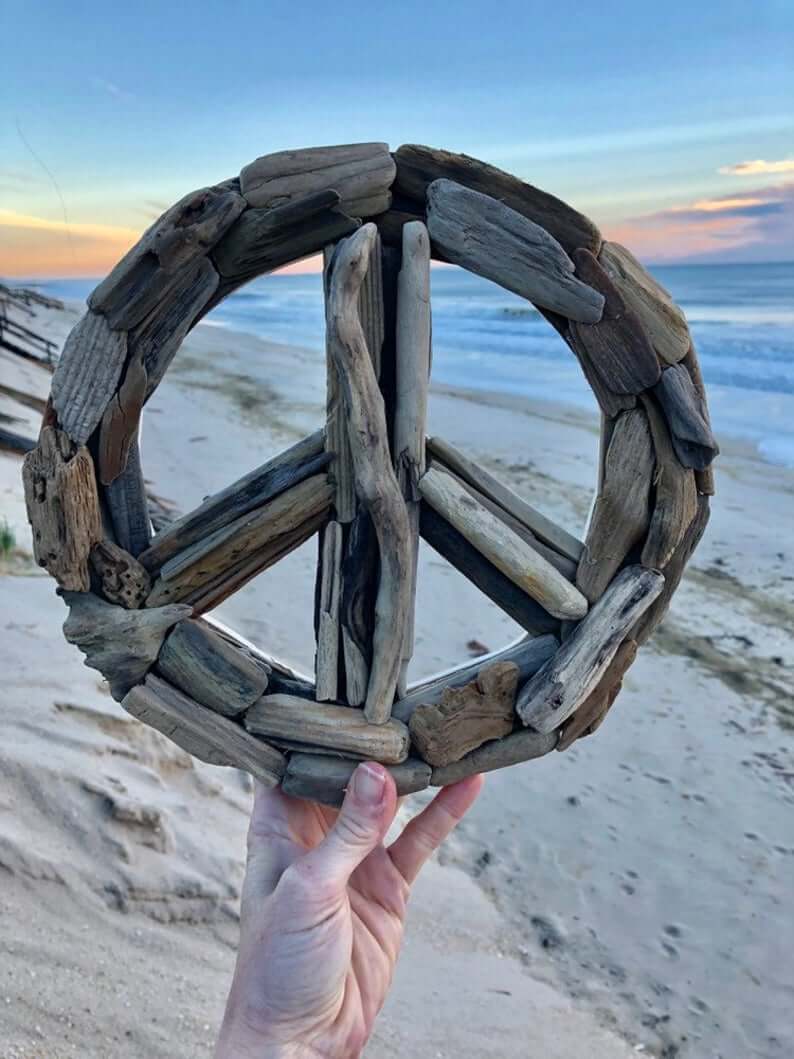 Peace Out Cool Driftwood Beach Art