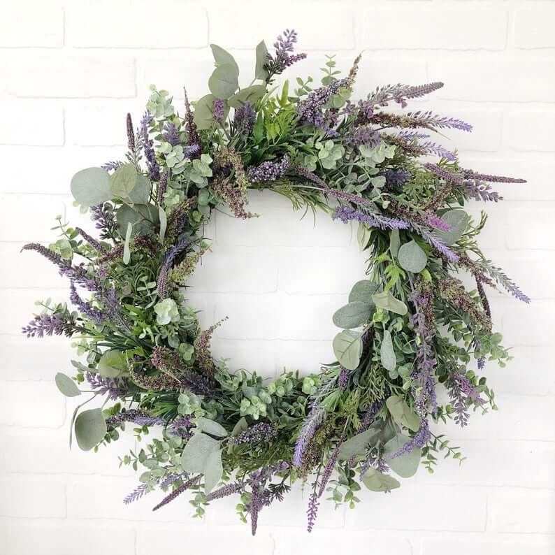Mixed Eucalyptus and English Lavender Wreath