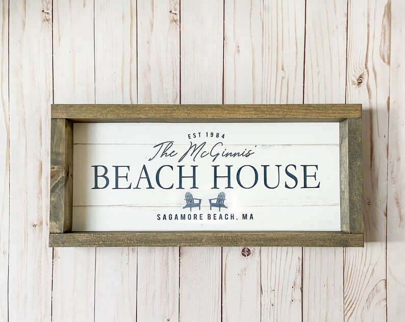 Shiplap and Rustic Wood Beach House Sign