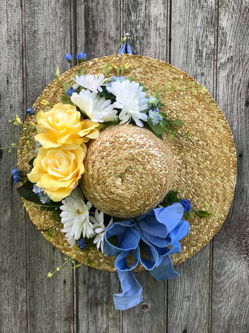 Summer Garden Hat Flower Wreath