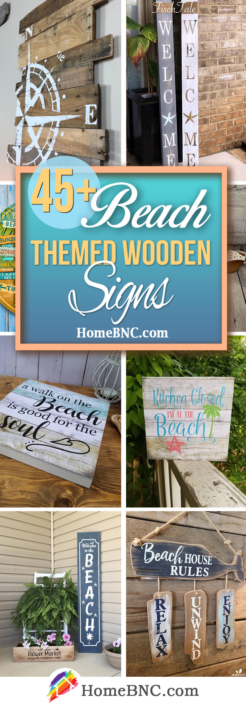 Beach Themed Wooden Signs