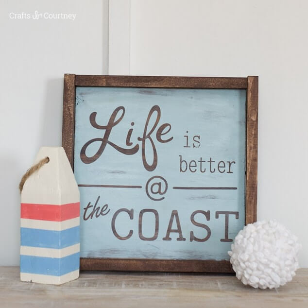 Cute Coastal Life Square Summer Sign