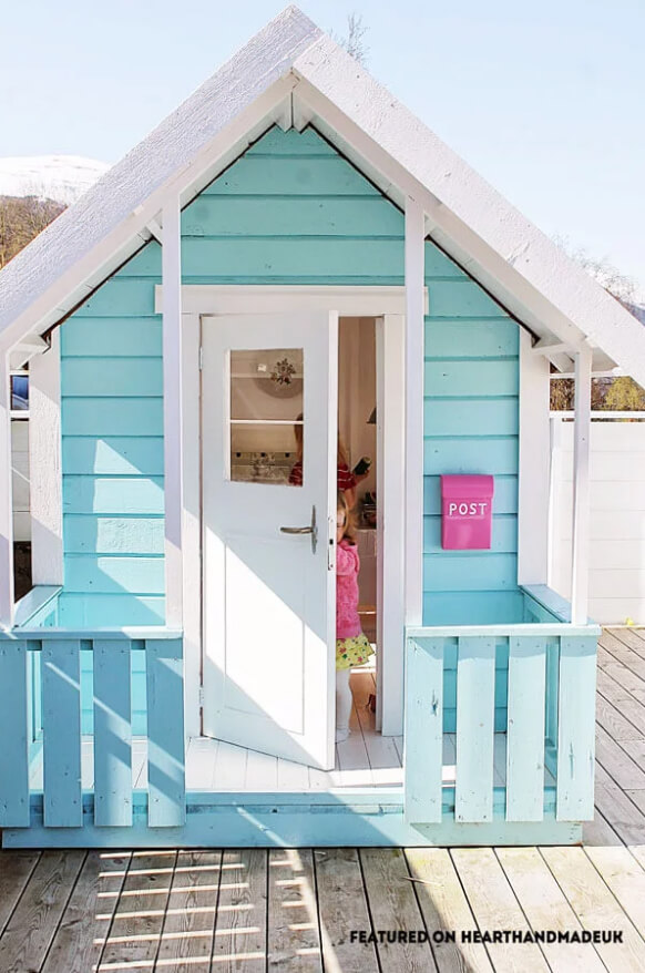 Bright and Gorgeous Backyard Playhouse Idea