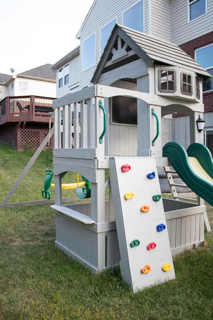 Awesome Swing Set Playhouse Makeover