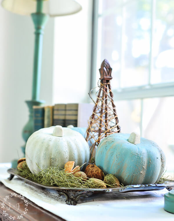 Rustic Shabby Chic Painted Pumpkin Decor