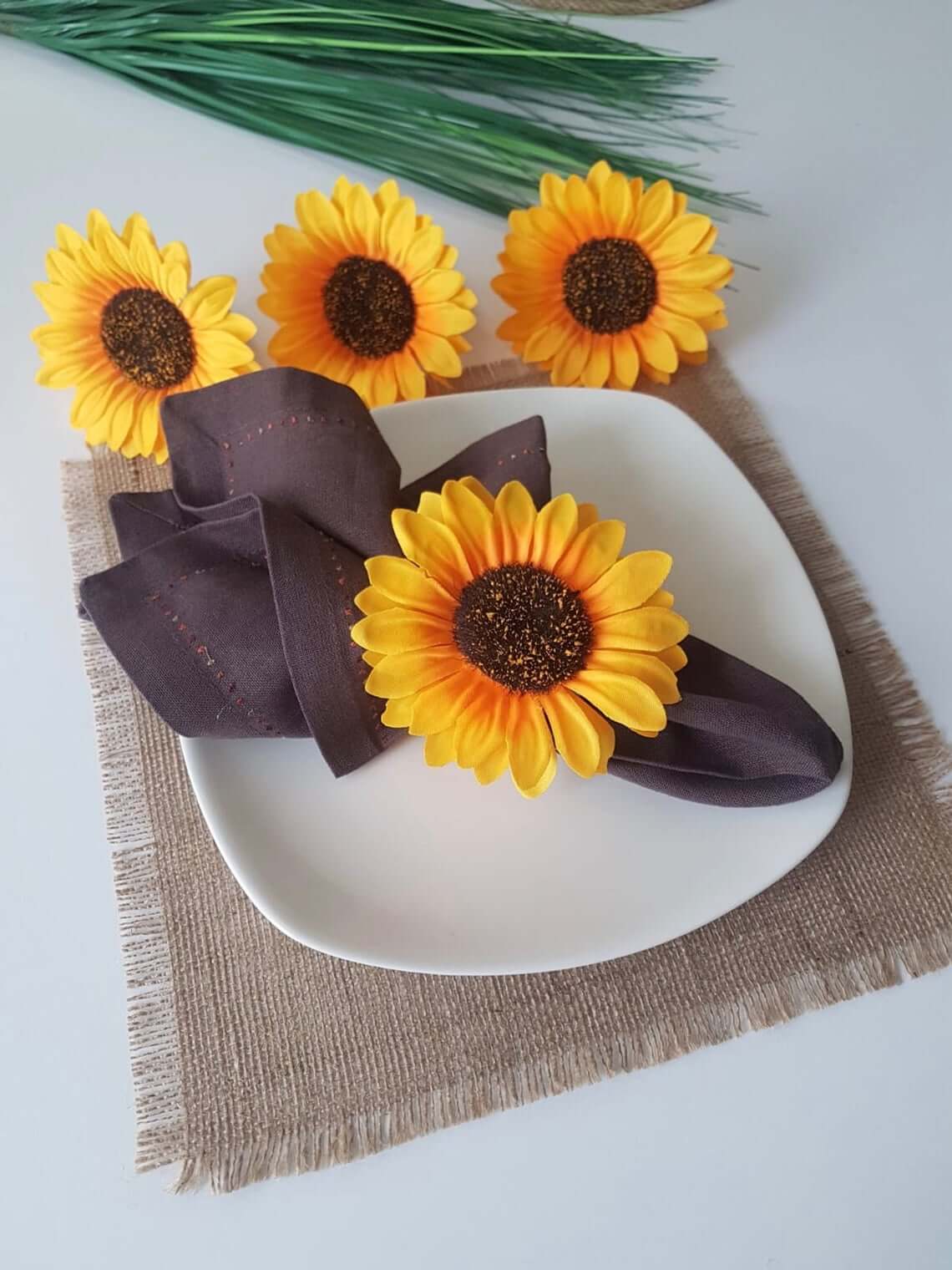 Unique Summer Wedding Yellow Sunflower Napkin Holder