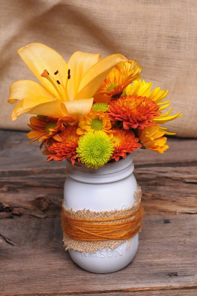 Adorable Mason Jar Fall Flower Vases