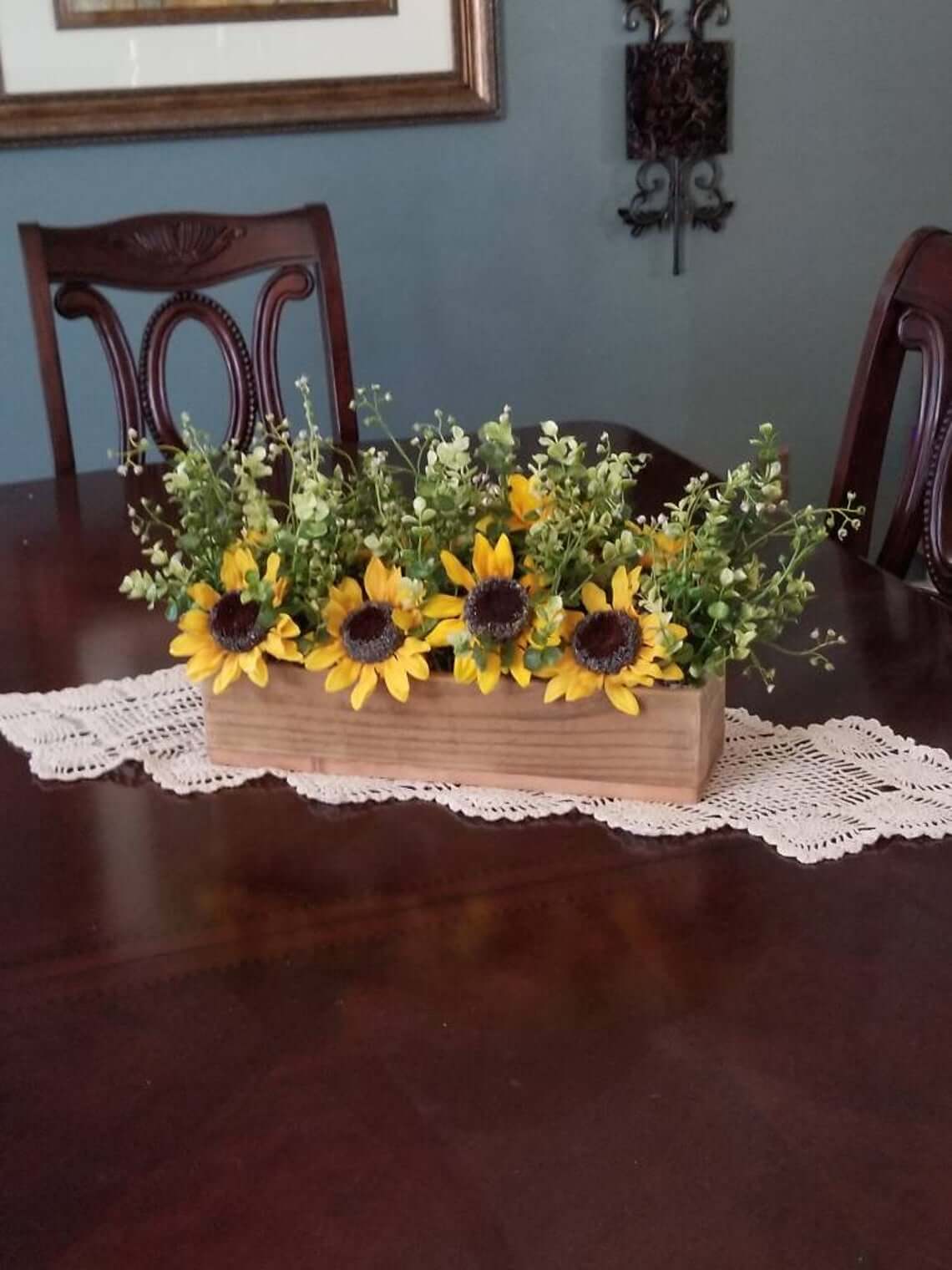 Blooming Yellow Sunflower Kitchen Centerpiece