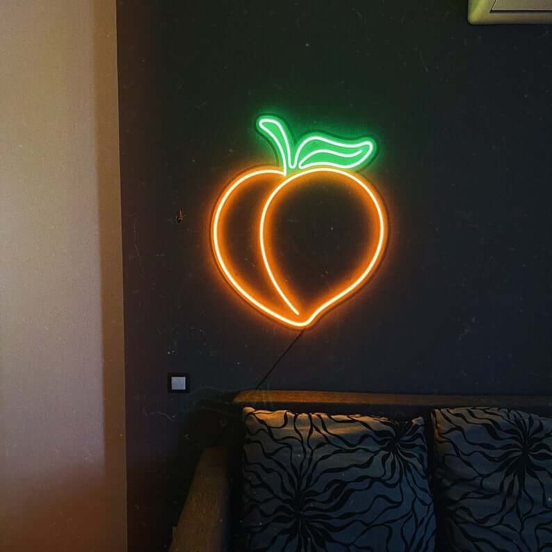 Georgia Peach Fruit Neon Sign