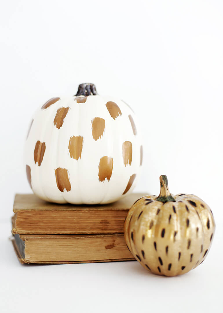 Speckled Superstar Brushstroke Painted Pumpkin