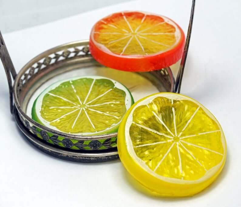 Citrus Fruit Slice Charm Set