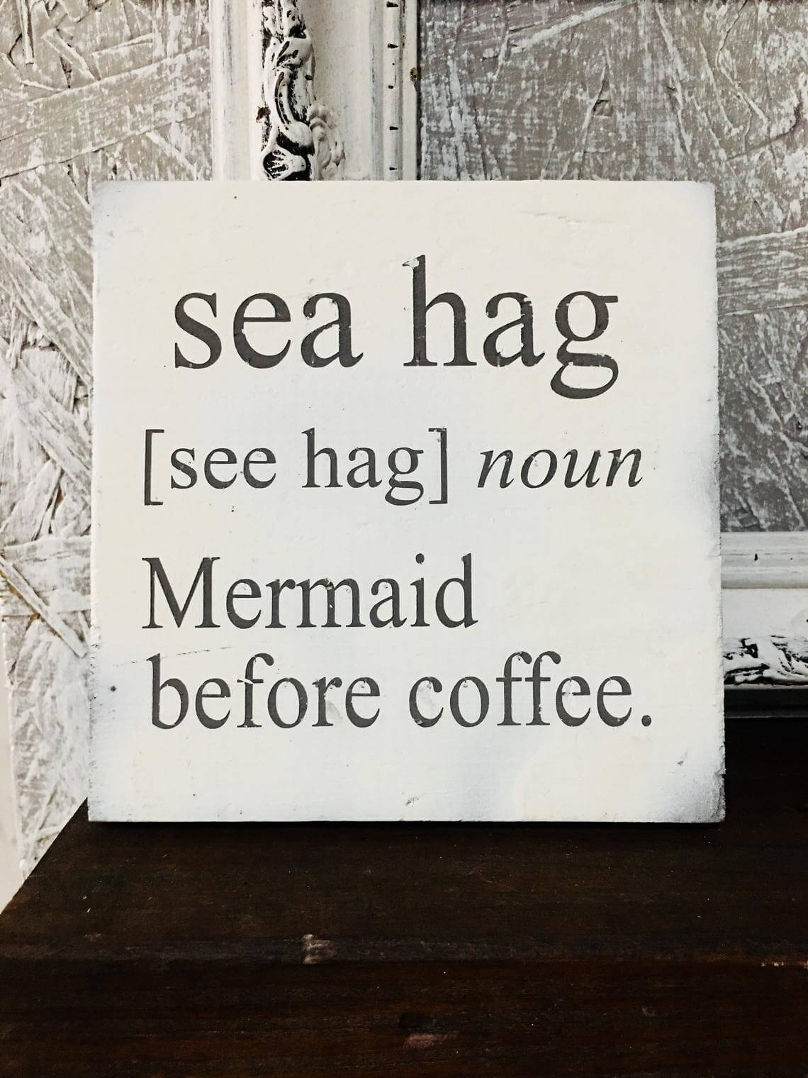 Simple Vintage Mermaid Sign for Home Décor