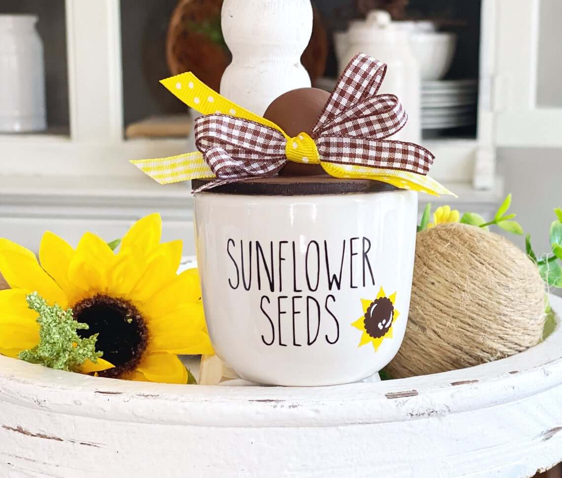 Charming Mini Ceramic Sunflower Pot with Lid