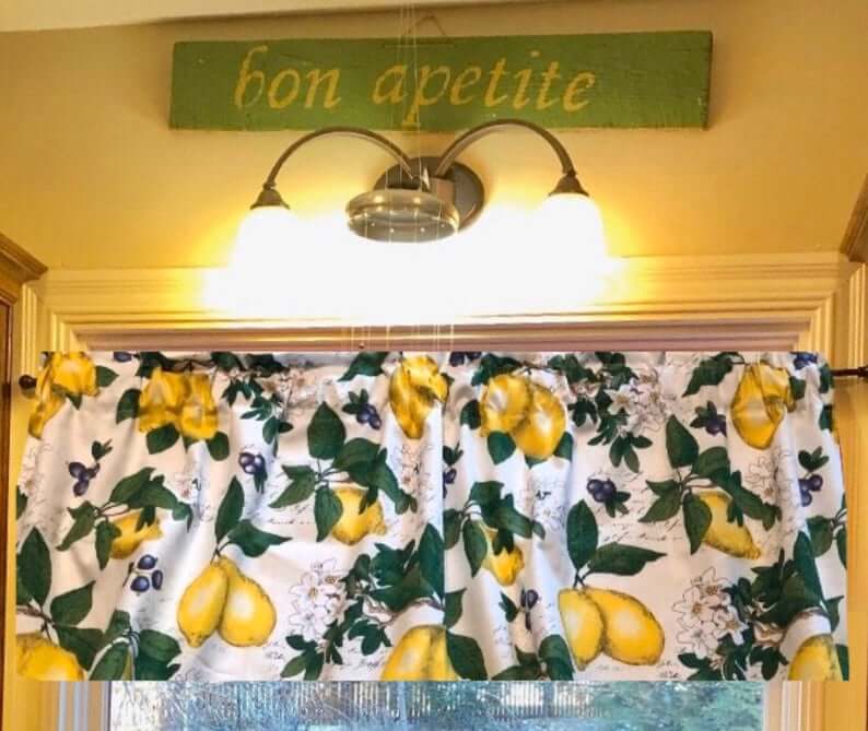 Yellow Lemon Kitchen Valance Décor