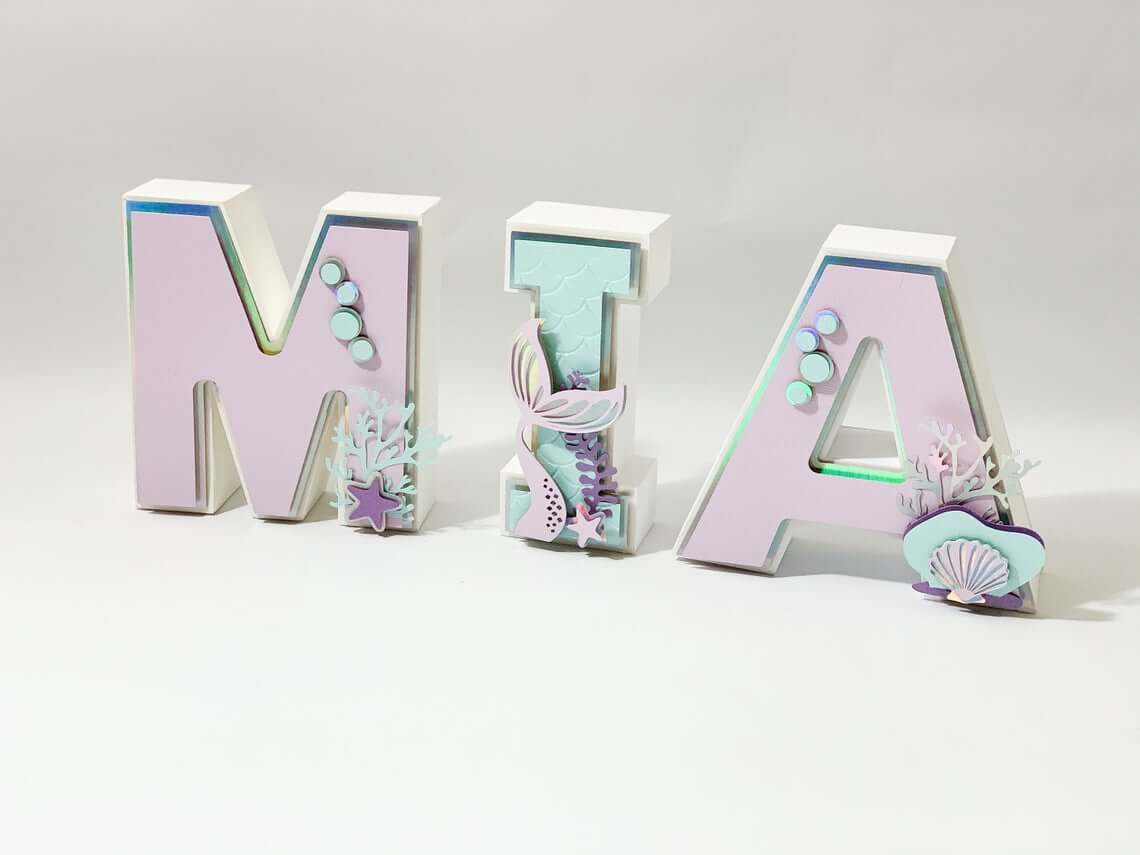 Glimmering Pink Mermaid Alphabets for Your Home Décor