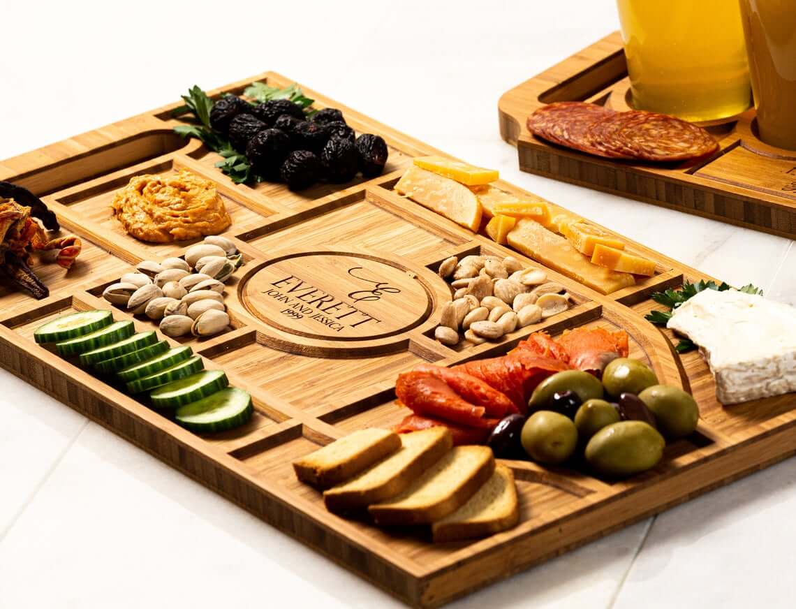 Personalized Laser-Engraved Charcuterie Planks and Beer Flights