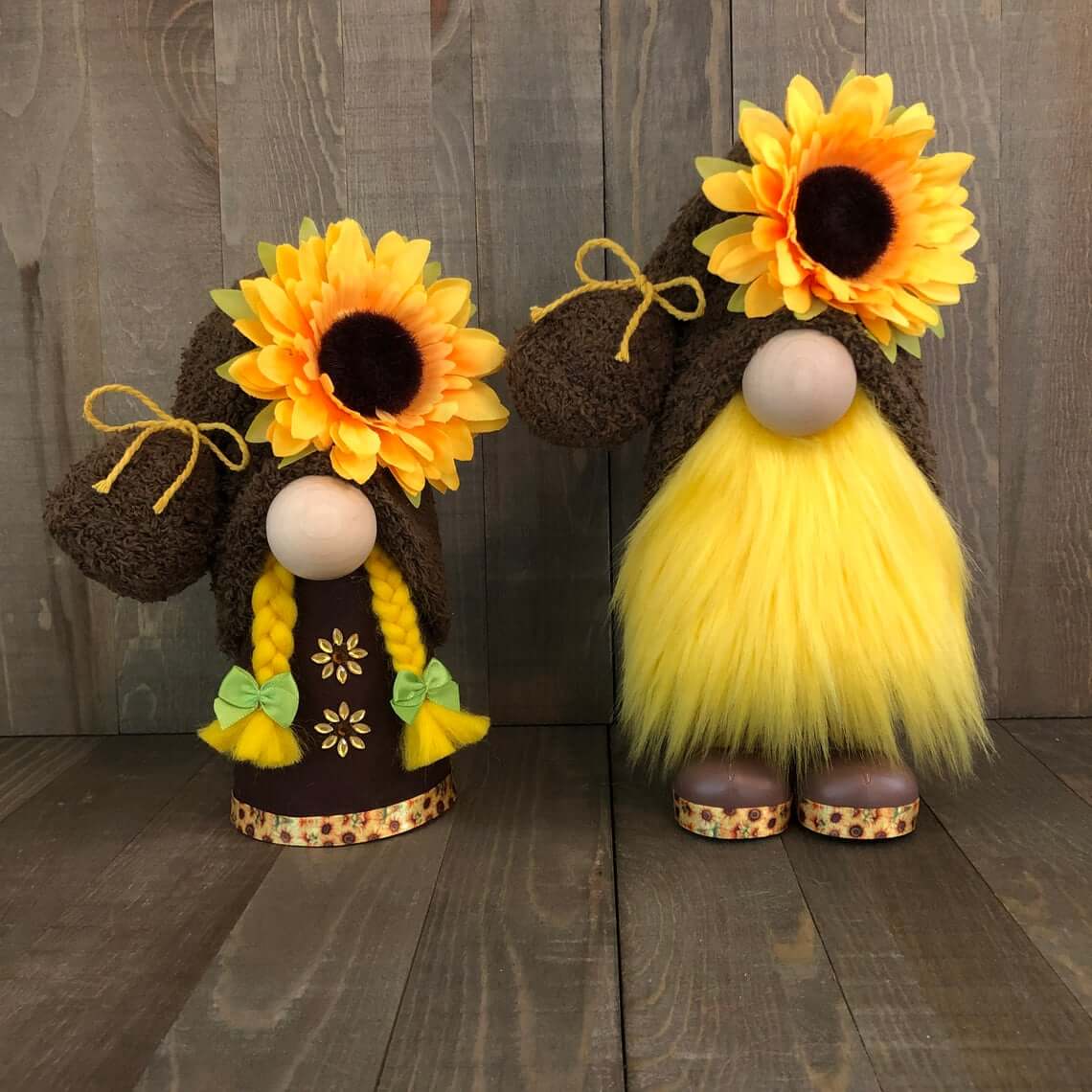 Cute and Unique Sunflower Gnome Couple