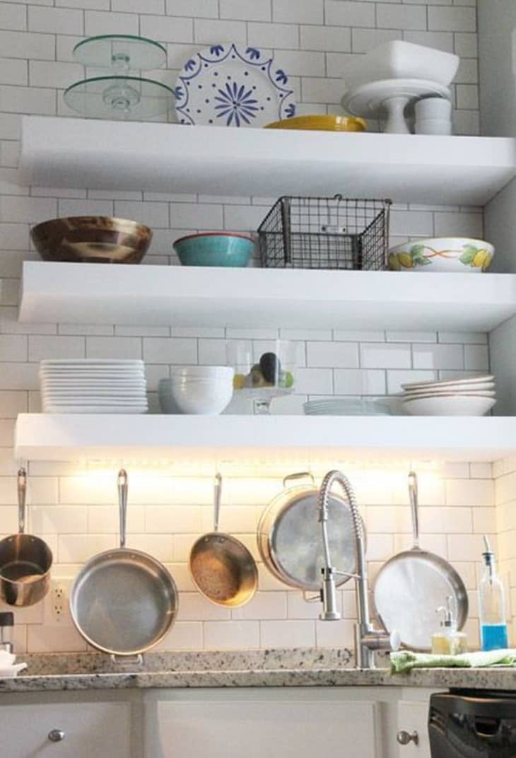 Thick DIY Floating Kitchen Shelves