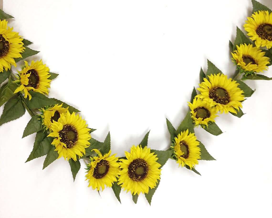 Summer Wedding Sunflower Garland Backdrop