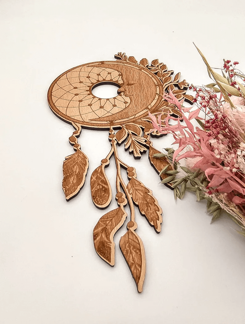 Incredible Wooden Moon Dreamcatcher Art