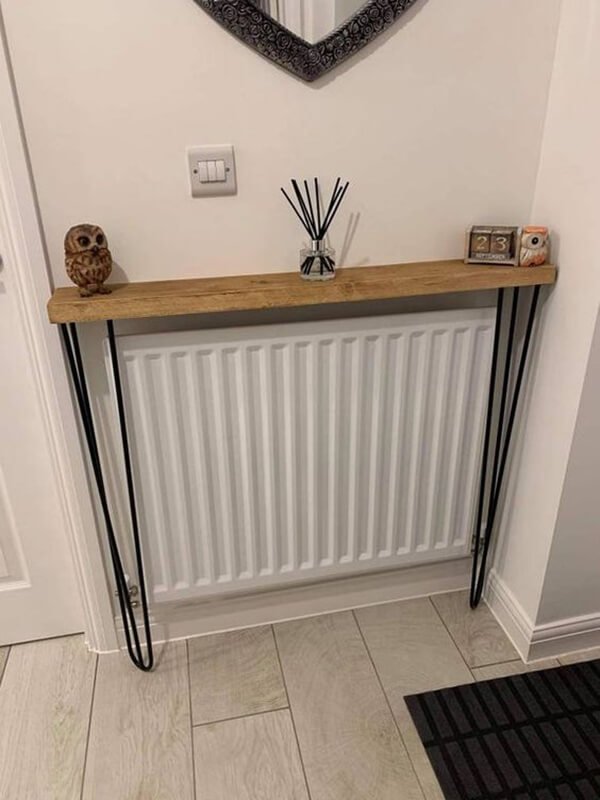 Rustic Radiator Console Table Shelf