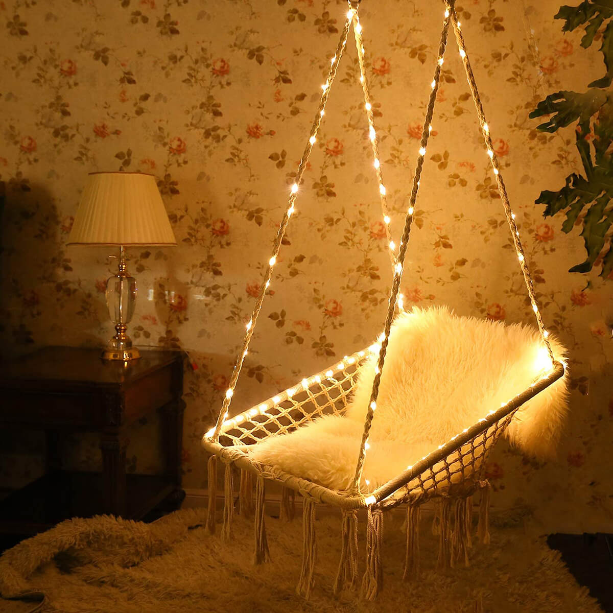 Hanging Hammock Chair with Lights