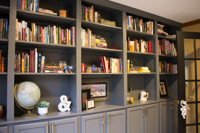 Ceiling to Floor Built-In Home Library Wall