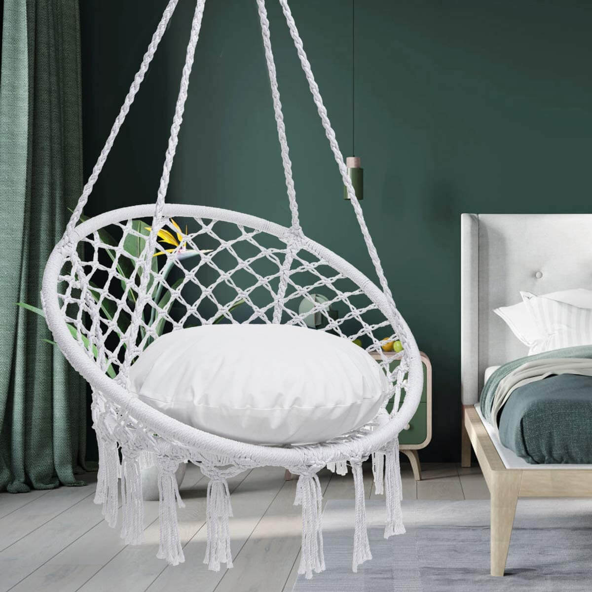 Hanging Macrame Hammock Swing Chair