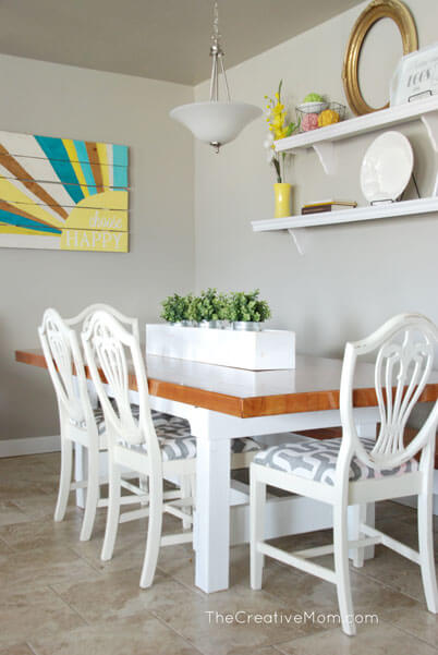 Glossy, Wooden, and White: Planter Box Centerpiece