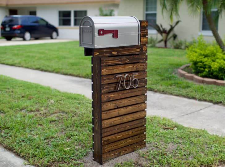 Rustic Wooden DIY Mailbox Post