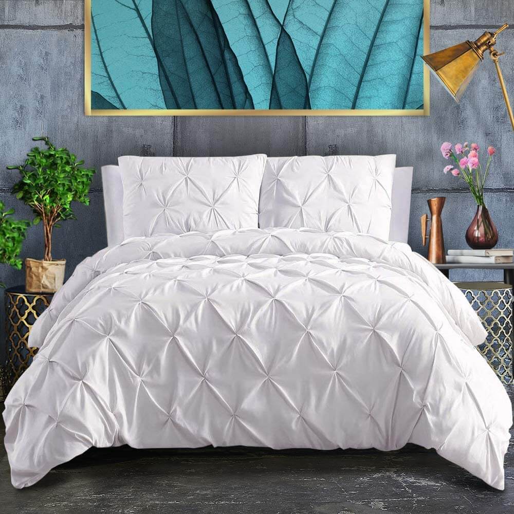 Diamond Tufted Microfiber Duvet Bedding Set